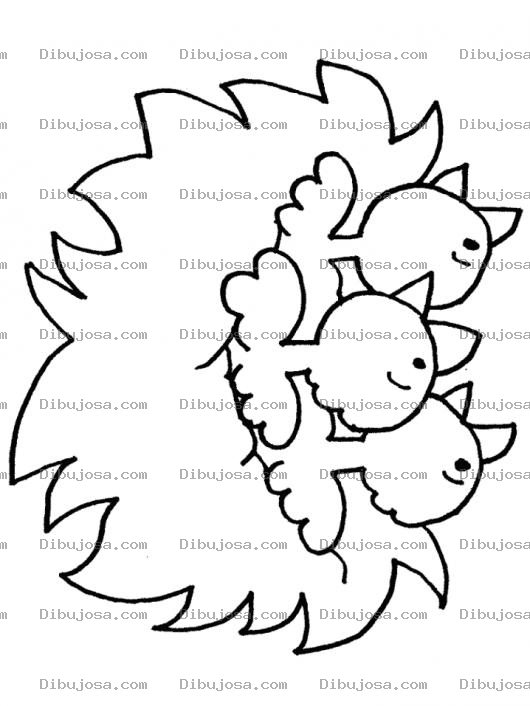 Dibujo para colorear Nido De Tres Pajaritos Para Pintar Y Colorear
