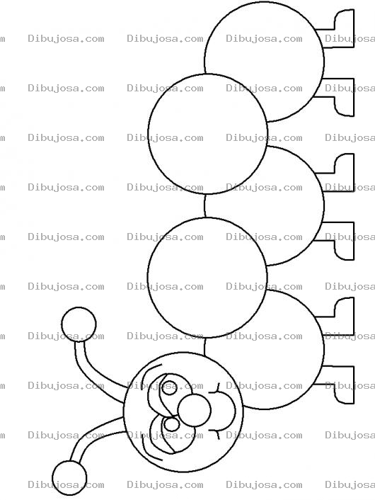 Dibujo para colorear Gusano Con Circulos Para Pintar Y Colorear