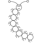 Dibujo para colorear Dibujo De Un Cienpies Para Pintar Y Colorear