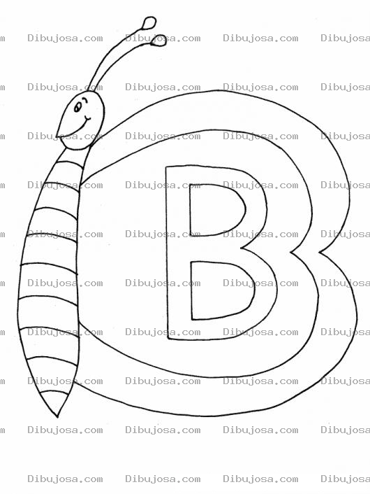 Dibujo para colorear Letra B Dibujo De La Letra Be Para Pintar Y Colorear