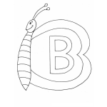 Dibujo para colorear Letra B Dibujo De La Letra Be Para Pintar Y Colorear