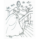 Dibujo para colorear Dibujo De Princesa Subiendo Gradas Para Pintar Y Colorear