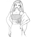Dibujo para colorear Vestido De Barbie Para Pintar Y Colorear