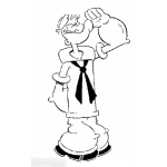 Dibujo para colorear Dibujo De Popeye Haciendo El Saludo Militar Para Pintar Y Colorear