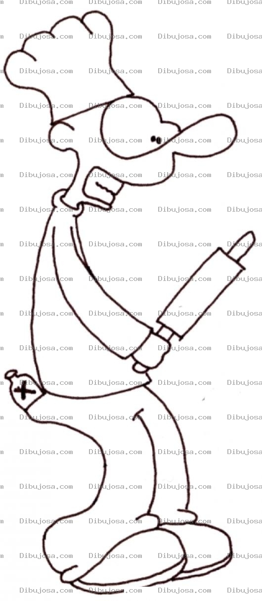 Dibujo para colorear Dibujo De Panadero Con Rodillo Amasador Para Pintar Y Colorear