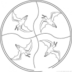 Dibujo para colorear Mandala De Dinosaurios Para Pintar Y Colorear