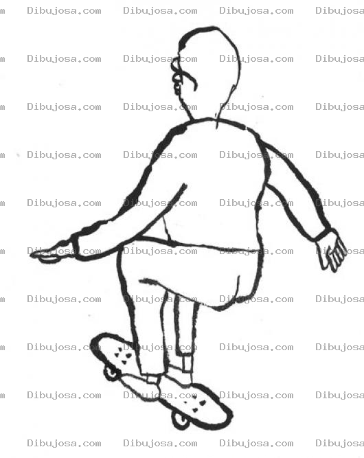 Dibujo para colorear Colorear Viejo En Patineta
