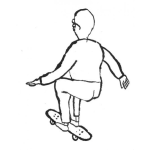 Dibujo para colorear Colorear Viejo En Patineta