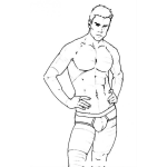 Dibujo para colorear Dibujo De Hombre Atletico Y Guapo En Ropa Interior Para Pintar Y Colorear