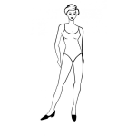 Dibujo para colorear Dibujo De Mujer En Calzoneta De Una Sola Pieza Para Pintar Y Colorear