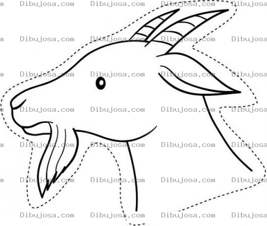 Dibujo para colorear Cabeza De Cabra Para Recortar Y Pintar