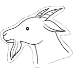 Dibujo para colorear Cabeza De Cabra Para Recortar Y Pintar