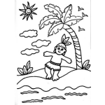 Dibujo para colorear Dibujo De Indito En Una Isla Para Pintar Y Colorear