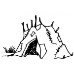 Dibujo para colorear Dibujo De Carpa Remendada Para Pintar Y Colorear Una Tienda Zurcida Con Retazos