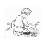 Dibujo para colorear Dibujo De Jardinerito Para Pintar Y Colorear Nino Plantando Un Arbolito