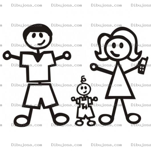 Dibujo para colorear Dibujo De Papa Bebe Y Mama Con Celular Para Pintar Y Colorear Una Familia De 3 Integrantes