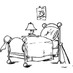 Dibujo para colorear Cama De Chico Para Pintar Y Colorear Cuarto De Muchacho