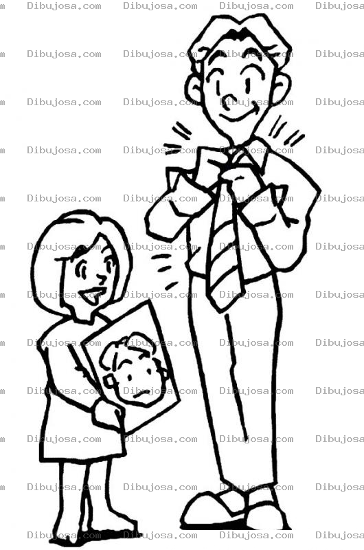 Dibujo para colorear Dibujo De Hija Regalando Un Dibujo A Su Papa Para Pintar Y Colorear