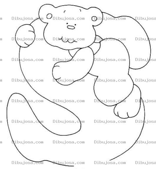 Dibujo para colorear Letra S Dibujo De La Letra Ese Con Un Osito Para Pintar Y Colorear