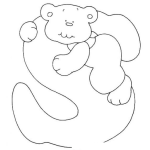Dibujo para colorear Letra S Dibujo De La Letra Ese Con Un Osito Para Pintar Y Colorear