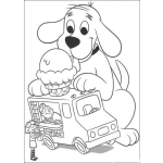 Dibujo para colorear Perro Gigante Comiendo Helado Para Pintar Y Colorear A Cliford El Perro Rojo
