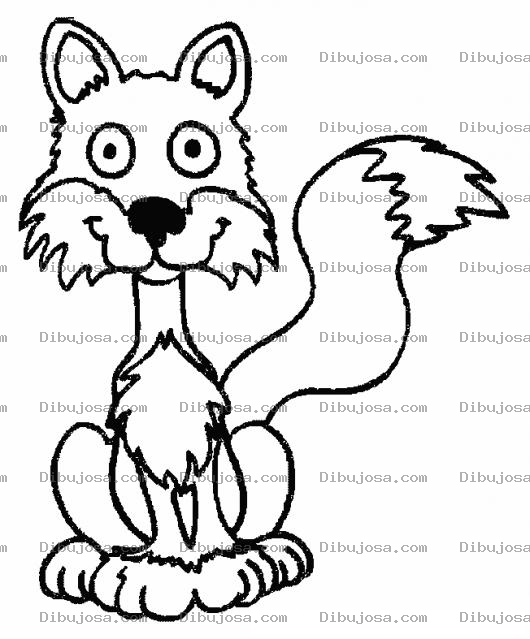 Dibujo para colorear Dibujo De Zorrito Amigable Para Pintar Y Colorear Zorro Bien Portado