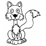 Dibujo para colorear Dibujo De Zorrito Amigable Para Pintar Y Colorear Zorro Bien Portado