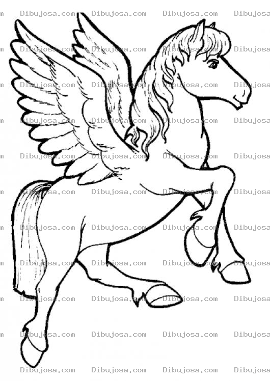 Dibujo para colorear Colorear Caballo Con Alas
