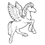 Dibujo para colorear Colorear Caballo Con Alas