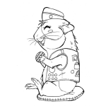 Dibujo para colorear Dibujo De Un Hamster Comiendo Una Dona Para Pintar Y Colorear