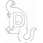 Dibujo para colorear Letra D Dibujo De La Letra De De Dinosaurio Para Pintar Y Colorear