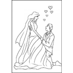 Dibujo para colorear Dibujo De Una Foto De Esposos En El Dia De Su Boda Para Pintar Y Colorear