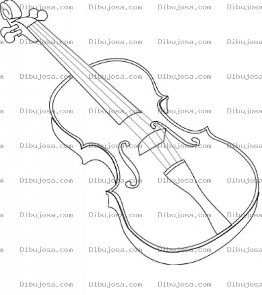 Dibujo para colorear Dibujo De Un Violin Para Colorear Y Pintar