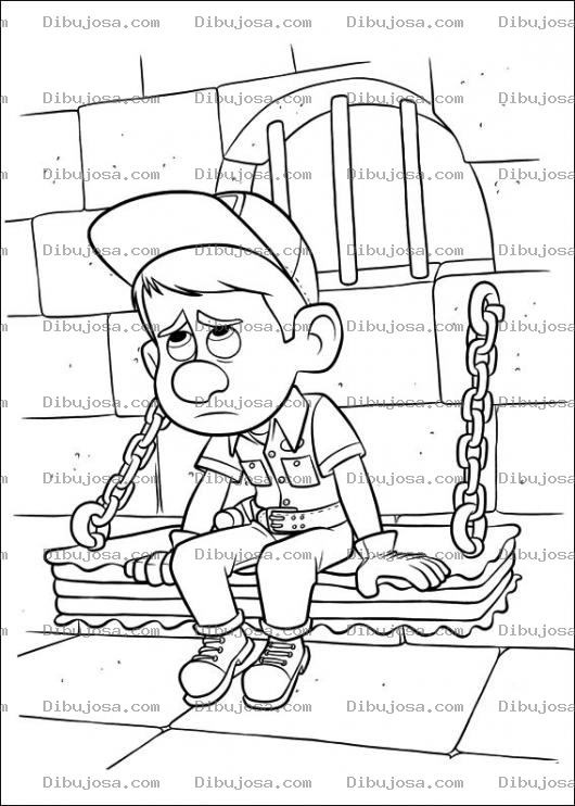 Dibujo para colorear Carceleta Dibujo De Muchacho Encarcelado En Un Calabozo Para Pintar Y Colorear Chico Convicto Privado De Libertad En Una Carcel