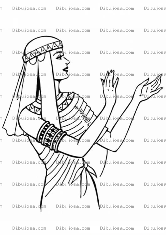 Dibujo para colorear Egipcia Bonita Dibujo De Mujer Egipcia Para Pintar Y Colorear Princesa De Egipto