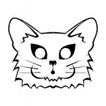 Dibujo para colorear Mascara De Gato Para Imprimir Recortar Y Colorear