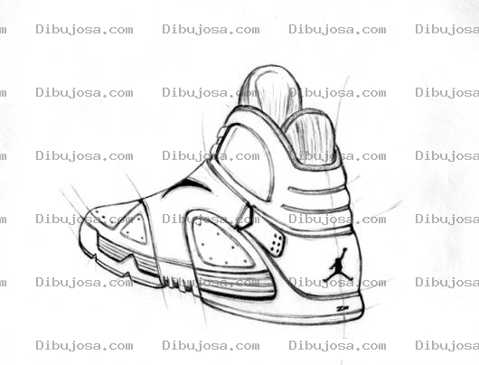 Dibujo para colorear Dibujo De Tennis Jordan Para Pintar Y Colorear