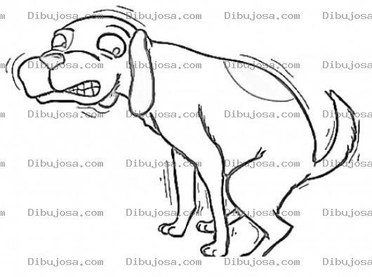 Dibujo para colorear Perro Tembloroso Dibujo De Perro Con Frio Para Pintar Y Colorear A Un Perrito Temblando De Miedo Con Escalofrios