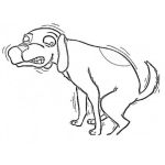 Dibujo para colorear Perro Tembloroso Dibujo De Perro Con Frio Para Pintar Y Colorear A Un Perrito Temblando De Miedo Con Escalofrios