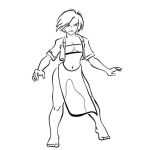 Dibujo para colorear Mujer Con Ropa Transparente Para Colorear