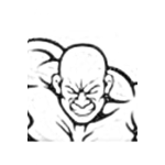 Dibujo para colorear Super Musculoso Haciendo Fuerzas Dibujo De Pelon Fuerte Con Trapecio Y Hombros Gigantes