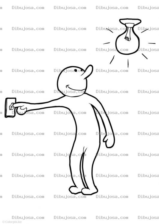 Dibujo para colorear Interruptor De Luz Dibujo D Eun Hombre Enciendiendo La Luz Para Pintar Y Colorear