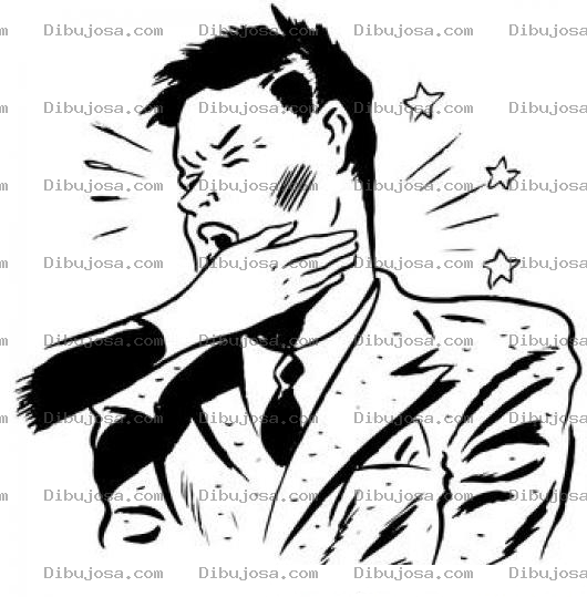 Dibujo para colorear Cachetada Dibujo De Hombre Cacheteado Y Abofeteado Para Pintar Y Colorear Golpe En El Cachete