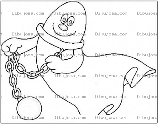 Dibujo para colorear Dibujo De Fantasma Encadenado Para Pintar Y Colorear