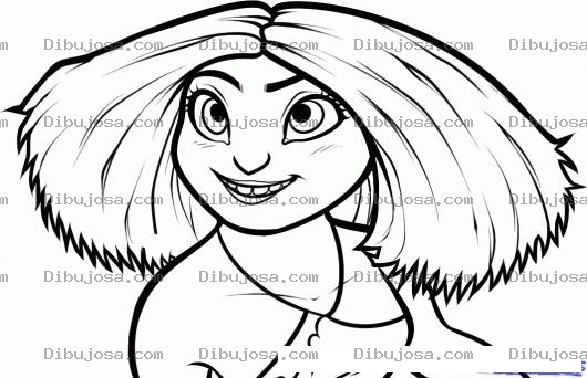 Dibujo para colorear Mujer De Los Croods Para Pintar Y Colorear Dibujo De Los Croods