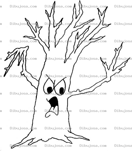 Dibujo para colorear Colorear Arbol Enojado