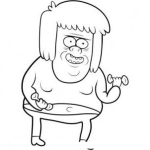 Dibujo para colorear Gordo Haciendo Pesas Para Colorear