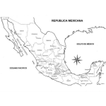 Dibujo para colorear Mapa De La Republica Mexicana Con Division Politica Para Pintar Y Colorear