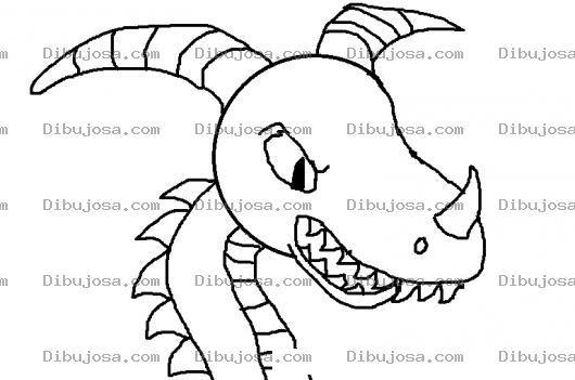 Dibujo para colorear Dibujo De Dragon Con Cuernos Para Pintar Y Colorea