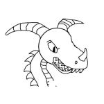 Dibujo para colorear Dibujo De Dragon Con Cuernos Para Pintar Y Colorea